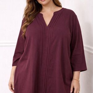 BloomChic Deep Burgundy Tunic Top